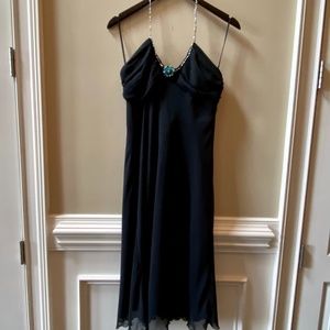 A.B.S. Black Chain Halter Cocktail Dress – sz 14